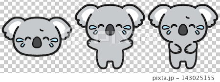 笑い泣きしているコアラのイラストセット 笑い泣きしているコアラのイラストセット 143025155