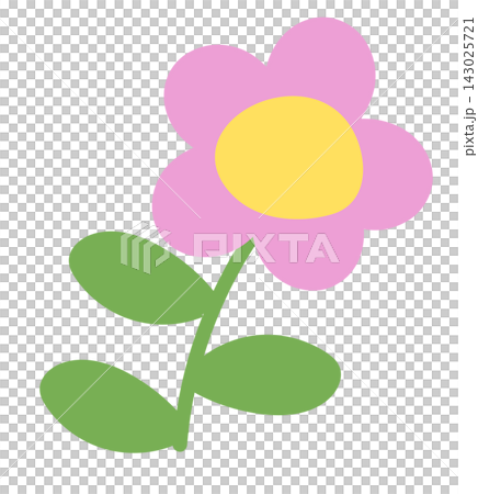 Illustration of pink flower and green leaf cartoon for comic, floral print, sticker, nature, garden, spring, summer vibes, blossom, blooming, plush toy, kid doll, home, house, yard, plants, tree, soil Illustration of pink flower and green leaf cartoon for comic, floral print, sticker, nature, garden, spring, summer vibes, blossom, blooming, plush toy, kid doll, home, house, yard, plants, tree, soil 143025721