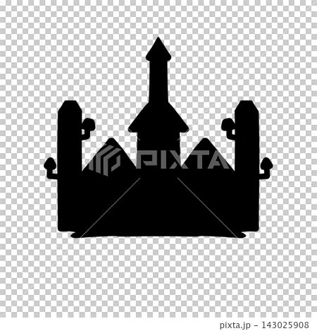 Black Gothic Castle Silhouette Black Gothic Castle Silhouette 143025908