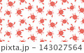 Seamless pattern cute cartoon crab. Vector illustration of a marine animal, background wallpaper. 143027564