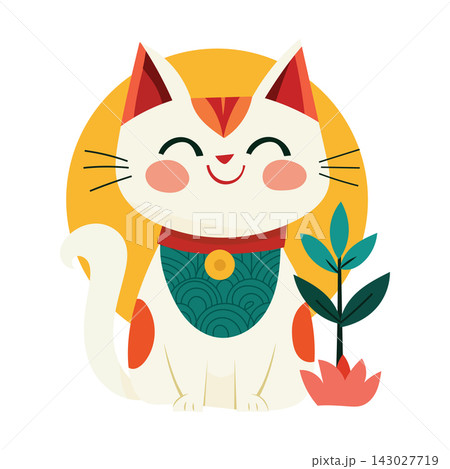 cute cat with flowers 143027719