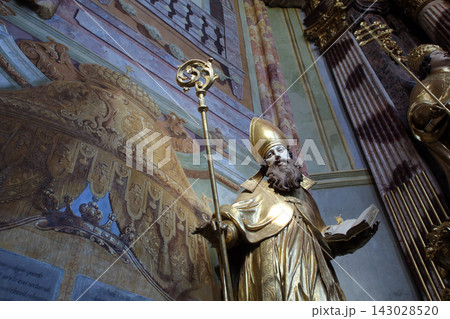 Saint Ambrose on the main altar of Holy Cross, parish Church of the Immaculate Conception of the Virgin Mary in Lepoglava, Croatia 143028520