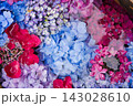水面に浮かぶ紫陽花 143028610