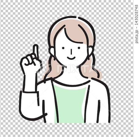 Woman pointing, inspiration, pastel color illustration Woman pointing, inspiration, pastel color illustration 143028748