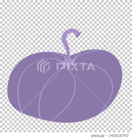 Purple pumpkin silhouette isolated on transparent background 143028767