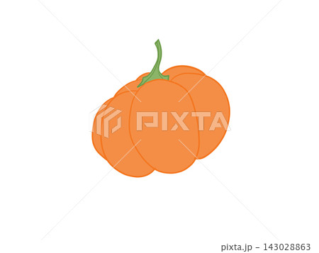 Orange pumpkin icon on white background Orange pumpkin icon on white background 143028863