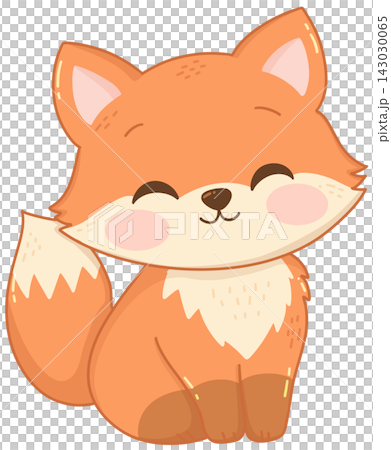 Cute baby fox sitting cartoon character, adorable woodland animal illustration Cute baby fox sitting cartoon character, adorable woodland animal illustration 143030065