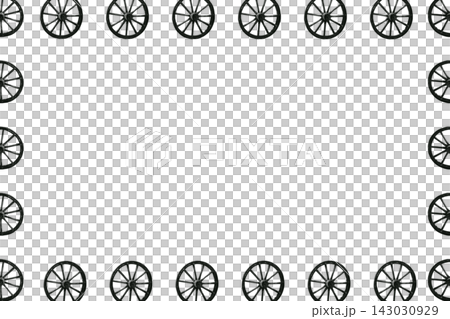 Green frame with wooden wheels by side for text 143030929