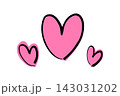 手書きのハートセット　ベクター 143031202