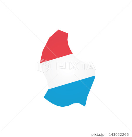 Luxembourg - country map silhouette filled with national flag. Simple flat vector illustration. 143032266