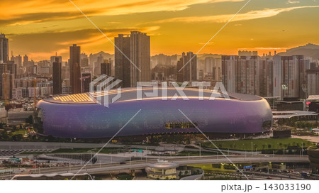 Hong Kong, July 10 2026 Kai Tak Sports Park Arena At Sunset Hong Kong, July 10 2026 Kai Tak Sports Park Arena At Sunset 143033190