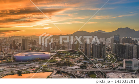 Hong Kong, July 10 2026 Kai Tak Sports Park And Kowloon Skyline 143033201