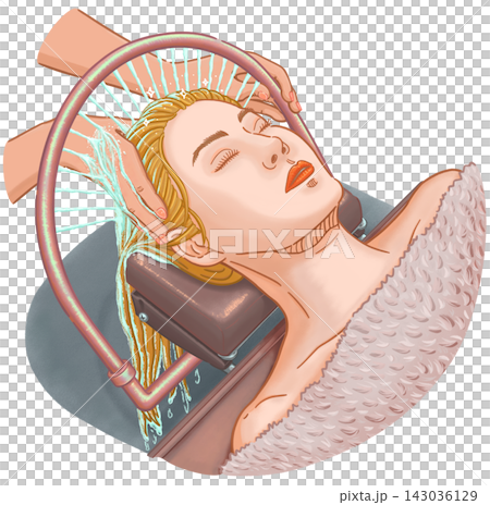 Head spa and hair washing illustration Head spa and hair washing illustration 143036129
