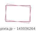 手描き風ダスティローズの横長フレーム、シンプルな長方形の囲み枠素材 143036264