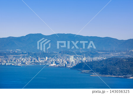 別府湾から大分市街地を望む展望 別府湾から大分市街地を望む展望 143036325