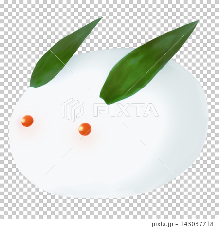 Hand-drawn watercolor-style snow rabbit illustration 2 Hand-drawn watercolor-style snow rabbit illustration 2 143037718