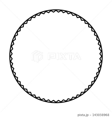 Tiny Zigzag Circle Border Geometric Vector Illustration 143038968