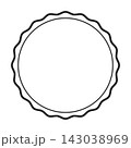 Wavy Double Line Circle Frame Elegant Vector Illustration 143038969