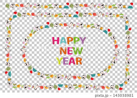 2027羊年新年賀卡材質:線條與新年快樂字體套裝 2027羊年新年賀卡材質:線條與新年快樂字體套裝 143038981