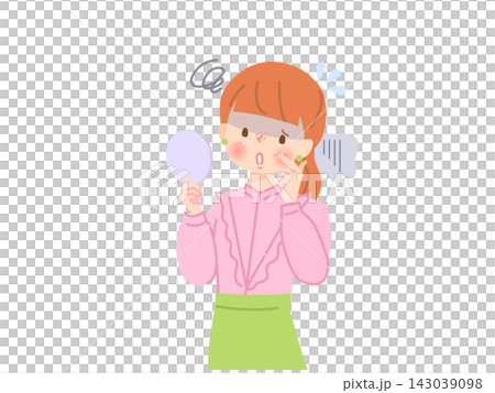 患有皮膚粗糙的女人的插圖 患有皮膚粗糙的女人的插圖 143039098