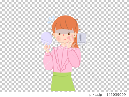 患有皮膚粗糙的女人的插圖 患有皮膚粗糙的女人的插圖 143039099