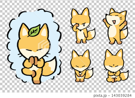 Cute fox character material Cute fox character material 143039284
