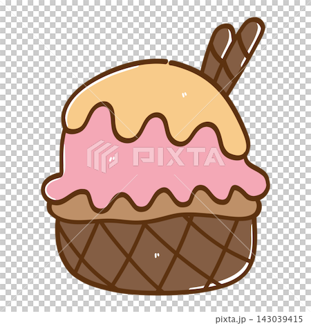 Ice Cream Sundae Illustration Ice Cream Sundae Illustration 143039415