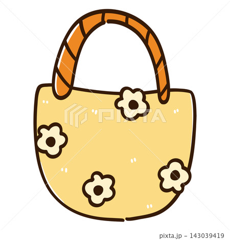 Yellow Tote Bag with Flowers 143039419