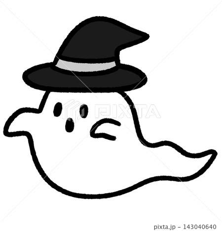 かわいいハロウィンのおばけのイラスト(線画) かわいいハロウィンのおばけのイラスト(線画) 143040640