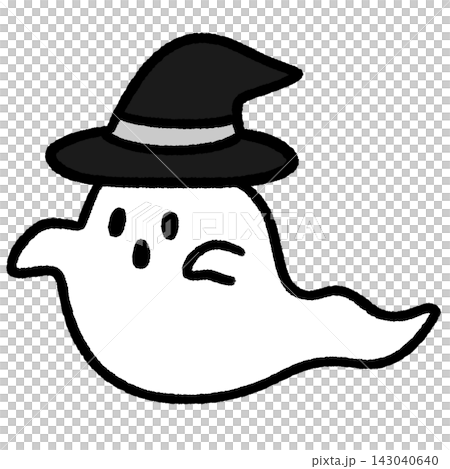 かわいいハロウィンのおばけのイラスト(線画) かわいいハロウィンのおばけのイラスト(線画) 143040640