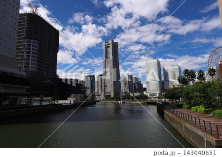 横浜ランドマークタワーと周辺広角撮影 横浜ランドマークタワーと周辺広角撮影 143040651