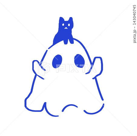 ハロウィンのおばけと黒猫 ハロウィンのおばけと黒猫 143040745