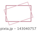 手描き風ダスティローズの横長フレーム、シンプルな長方形の囲み枠素材 143040757