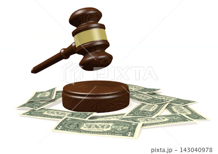 3D gavel, money 3D gavel, money 143040978