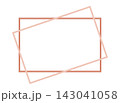 手描き風ピーチカラーの横長フレーム、やさしい長方形の囲み枠デザイン素材 143041058