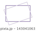 手描き風ライラックの横長フレーム、上品でシンプルな長方形の囲み枠素材 143041063
