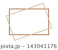 手描き風キャメルの横長フレーム、温かみのあるナチュラルな長方形の囲み枠素材 143041176