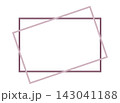 手描き風プラムカラーの横長フレーム、落ち着いた上品な長方形の囲み枠素材 143041188