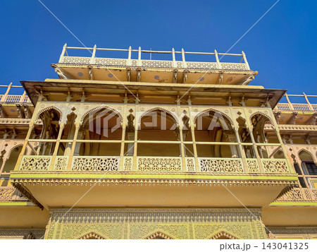 A view of the final facade of the Chandra Mahal in Jaipur, India. A view of the final facade of the Chandra Mahal in Jaipur, India. 143041325