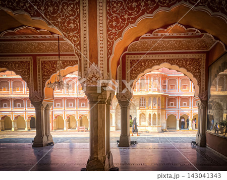Ornate interior of a historic palace in Jaipur, India. Ornate interior of a historic palace in Jaipur, India. 143041343