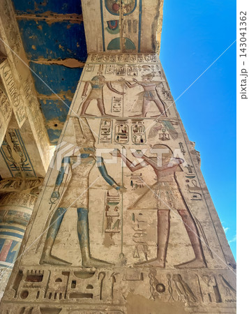 Medinet Habu, the mortuary temple of Ramesses III, located on the west bank of Luxor, Egypt. Medinet Habu, the mortuary temple of Ramesses III, located on the west bank of Luxor, Egypt. 143041362