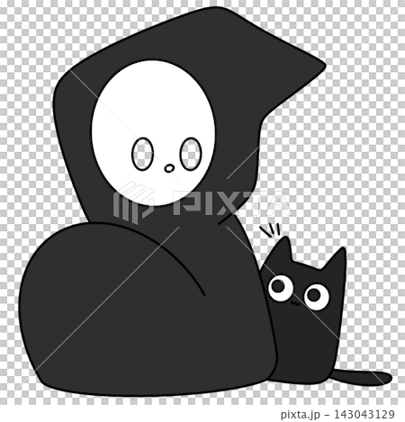 Dark figure hugs a small black cat Dark figure hugs a small black cat 143043129