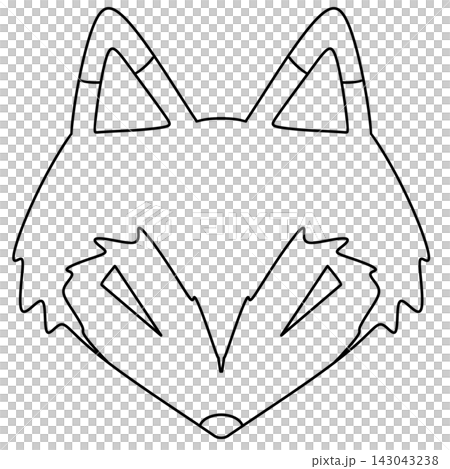 Simple line drawing of a fox's face 143043238