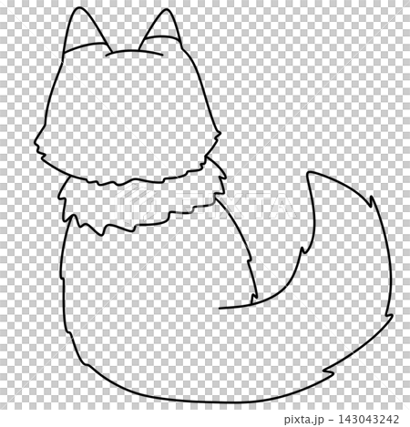 Simple black outline of a cat Simple black outline of a cat 143043242
