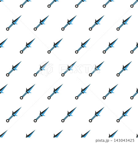 Seamless pattern with knife ninja weapon icons, ideal for martial arts branding, gaming, apparel and Japanese-themed textile design. Seamless pattern with knife ninja weapon icons, ideal for martial arts branding, gaming, apparel and Japanese-themed textile design. 143043425