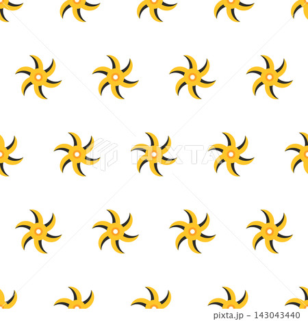 Seamless pattern with shuriken ninja weapon icons, ideal for martial arts branding, gaming, apparel and Japanese-themed textile design. 143043440