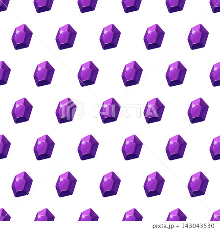 Seamless pattern with purple amethyst gemstones, ideal for jewelry branding, luxury packaging, textiles and fashion-related design projects. 143043530