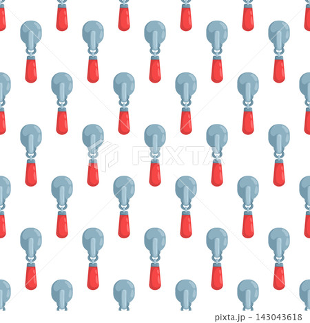 Seamless pattern with comic zipper pulls, perfect for fashion, apparel, bags and sewing or craft-themed textile and packaging design. 143043618