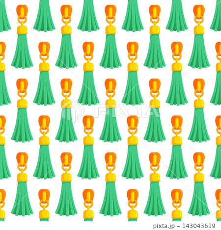 Seamless pattern with comical zipper pulls, perfect for fashion, apparel, bags and sewing or craft-themed textile and packaging design. 143043619