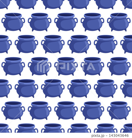 Halloween-themed seamless pattern featuring magic witch's cauldrons, ideal for fabric, wrapping paper, packaging and holiday-themed design projects. Halloween-themed seamless pattern featuring magic witch's cauldrons, ideal for fabric, wrapping paper, packaging and holiday-themed design projects. 143043646
